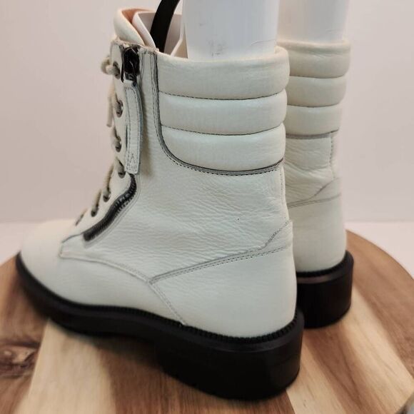 AQUATALIA LAILA WATER RESISTANT ZIP BOOTIE OFF WHITE LEATHER 6 M - Picture 5 of 12